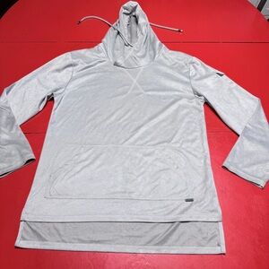 FRIED DENIM FAUX MOLESKIN SUADE LONG ALEEVE TOP HOODIE LONG SLEEVES POCKETS